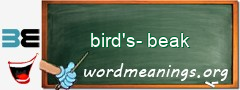 WordMeaning blackboard for bird's-beak